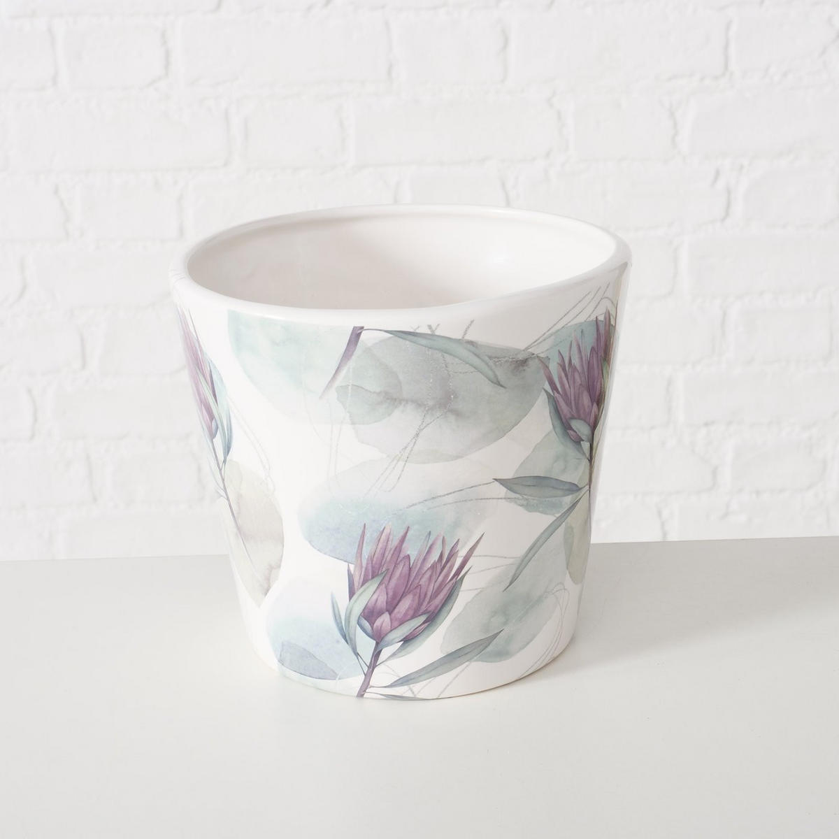 PFLANZTOPF 14/12 cm  - Dunkelgrün/Lila, KONVENTIONELL, Keramik (14/12cm)