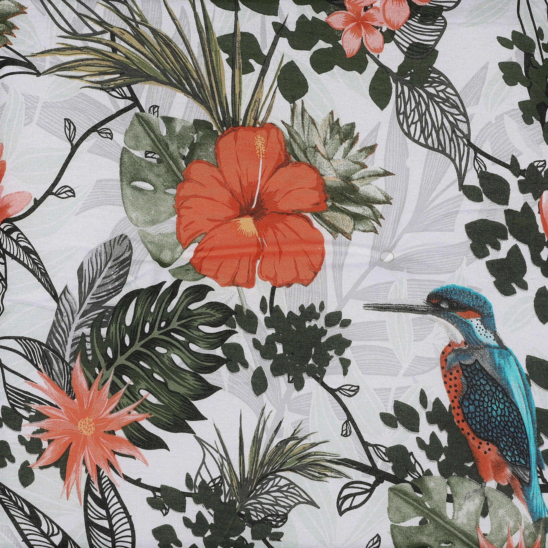 RELAXSESSELAUFLAGE Floral  - Hellgrau/Grün, Design, Textil (48/5/168cm)