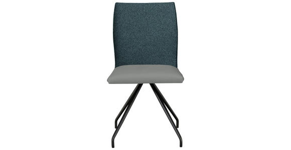 STUHL  ,  , Webstoff, Mikrofaser  ,  - Graublau/Schwarz, Design, Textil/Metall (49/91/60cm) - Moderano