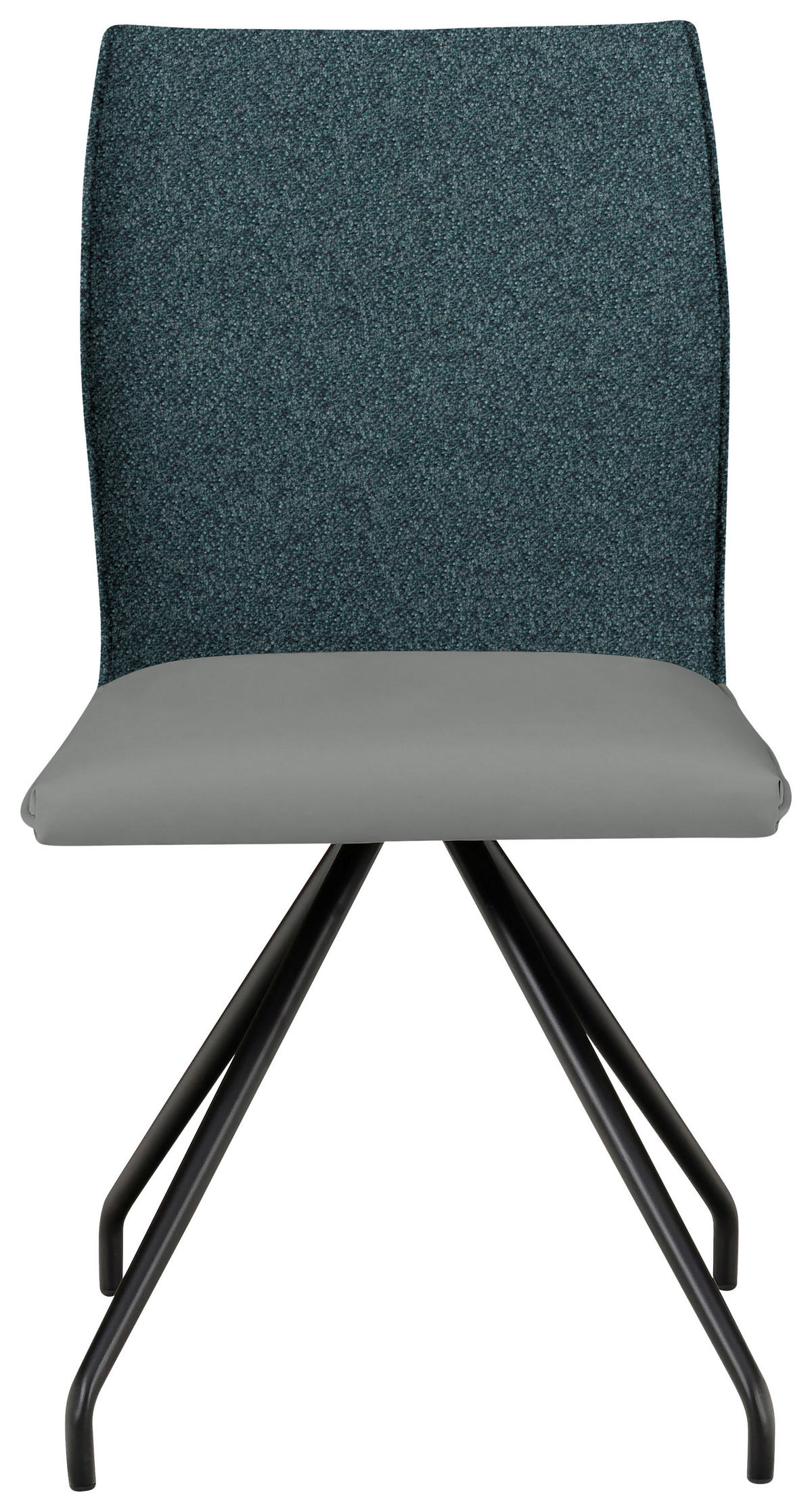 STUHL  in Stahl Mikrofaser Metall, Textil  - Graublau/Schwarz, Design, Textil/Metall (49/91/60cm) - Moderano