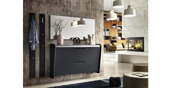 GARDEROBENPANEEL 15/165/5 cm - Anthrazit/Alufarben, Design, Holzwerkstoff/Metall (15/165/5cm) - Dieter Knoll