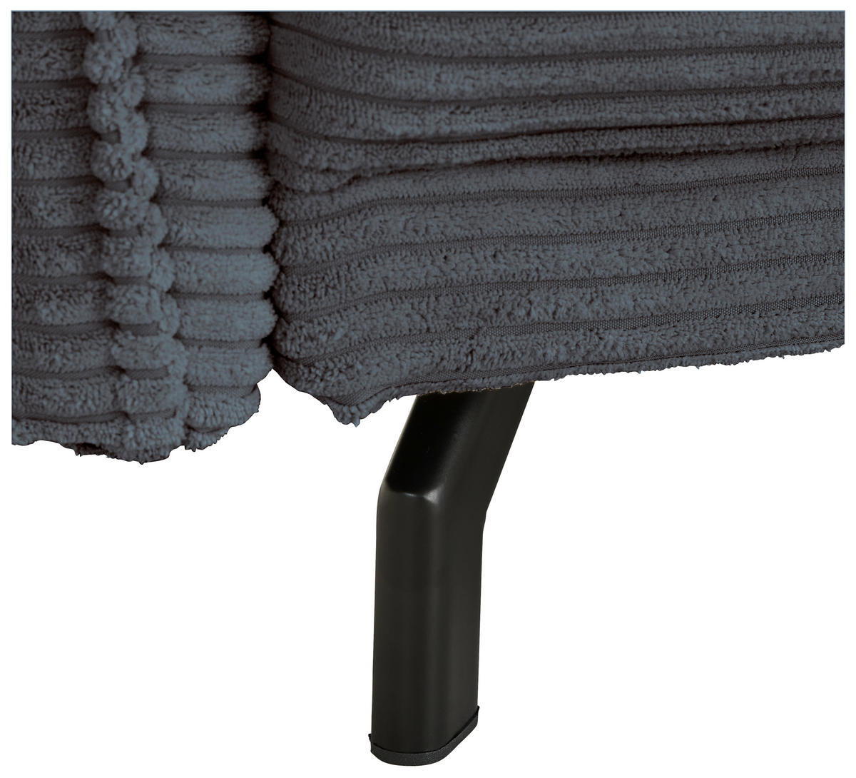 BIGSOFA in Cord Anthrazit  - Anthrazit/Schwarz, Design, Textil/Metall (226/91/103cm) - Carryhome