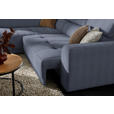 ECKSOFA in Feincord Blaugrau  205/284 cm  - Blaugrau/Schwarz, Design, Kunststoff/Textil (205/284cm) - Xora