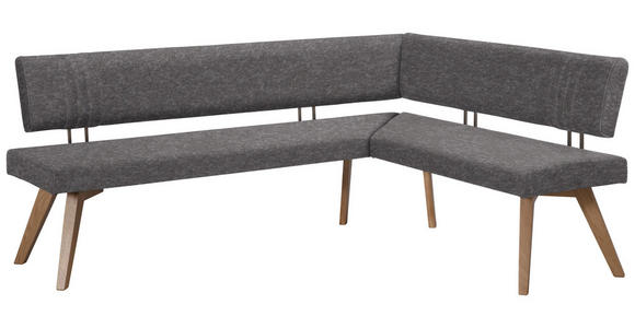 ECKBANK 180/170 cm in Grau, Wildeiche - Wildeiche/Eichefarben, Design, Holz/Textil (180/170cm) - Venda