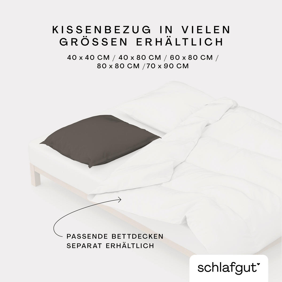 KISSENHÜLLE WOVEN SATIN 40/40 cm  - Dunkelbraun, Basics, Textil (40/40cm) - Schlafgut