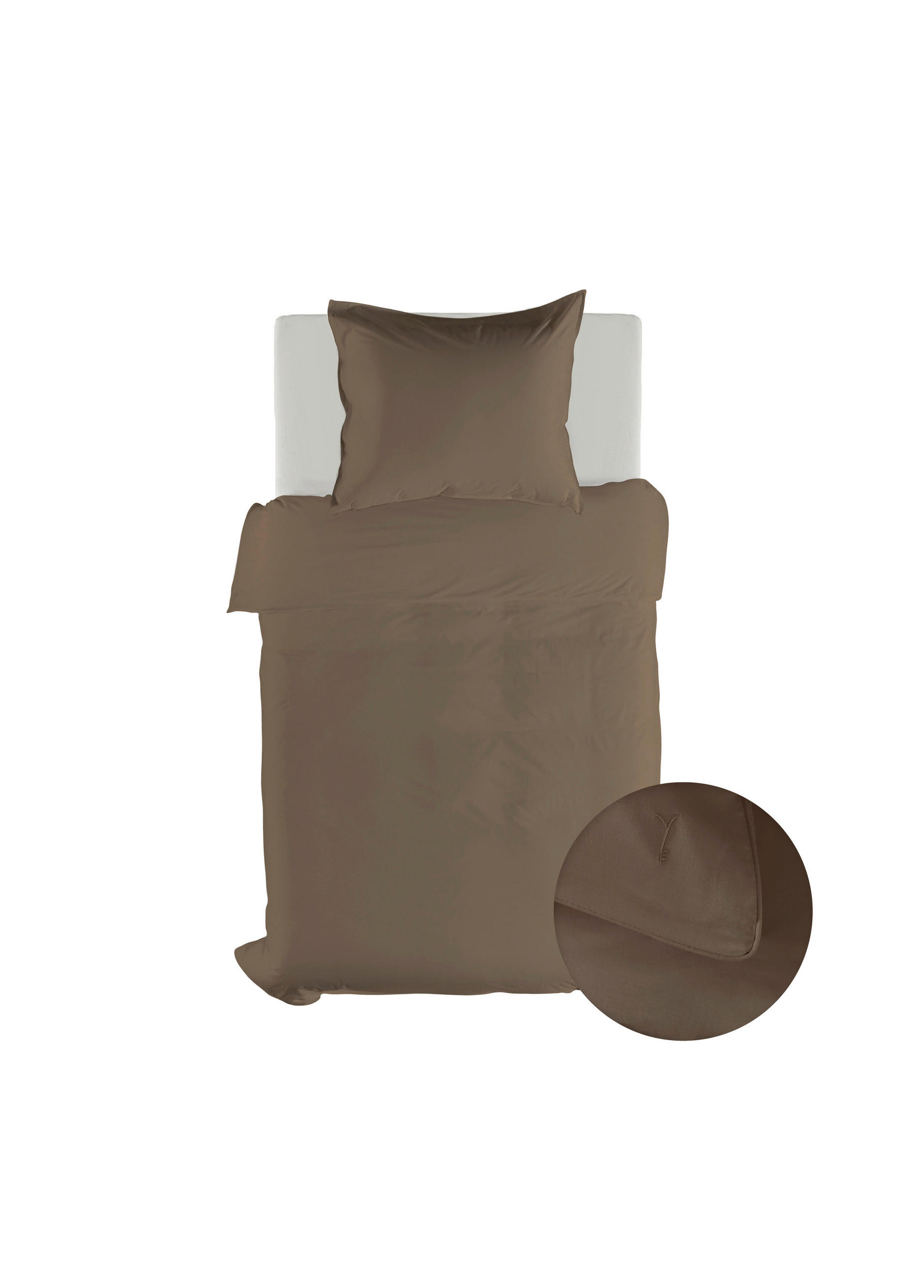 BETTWÄSCHE Suite-Dubai Makosatin 155/220 cm  - Taupe, Basics, Textil (155/220cm)