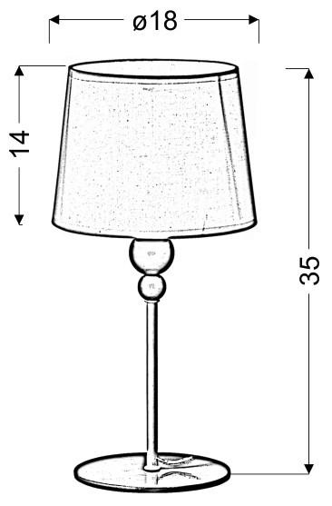 BORDSLAMPA 18/18/35 cm   - beige, Basics, metall/textil (18/18/35cm)
