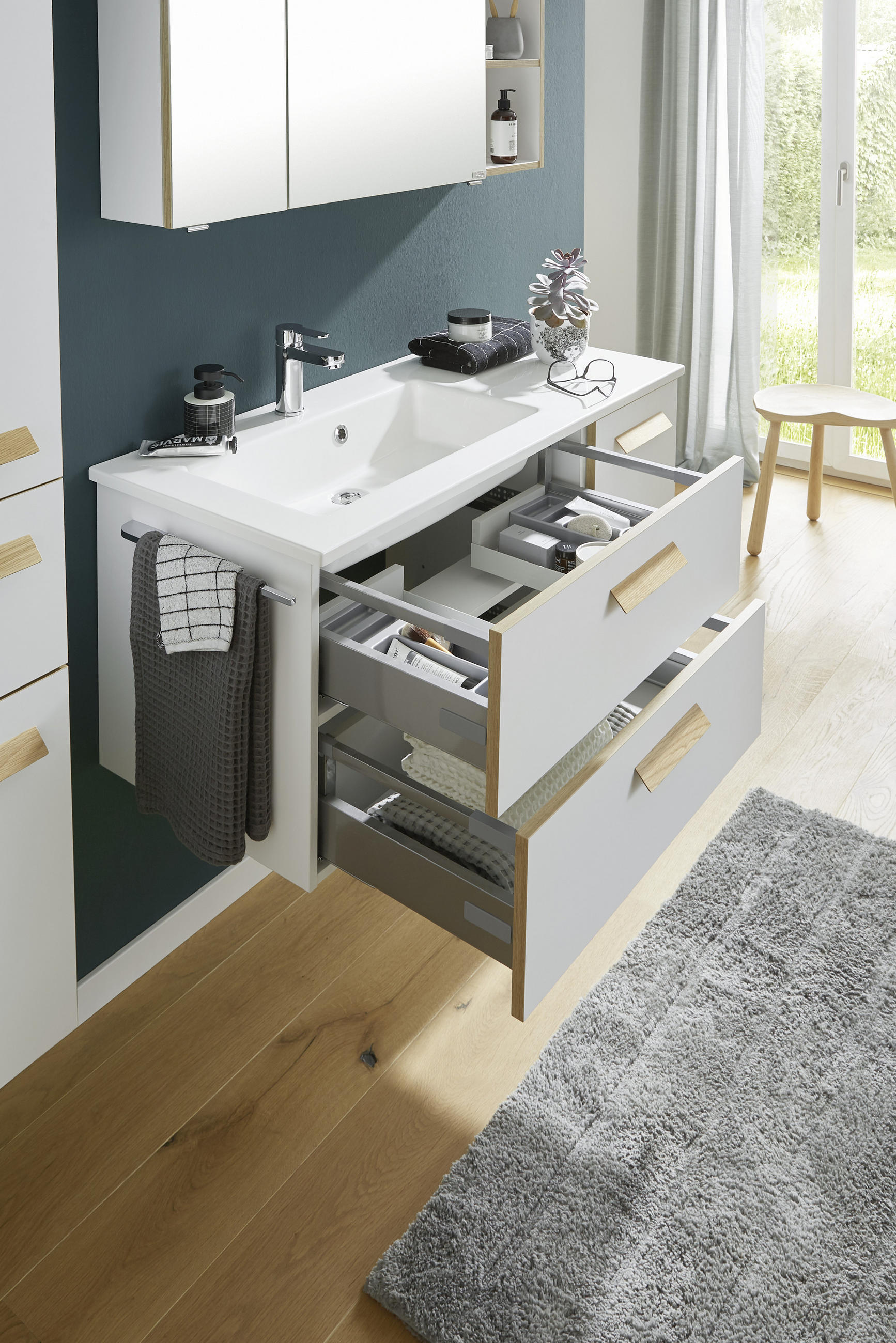 WASCHTISCHKOMBI 113 cm - Weiß, KONVENTIONELL, Naturmaterialien/Holz (113cm) - Dieter Knoll
