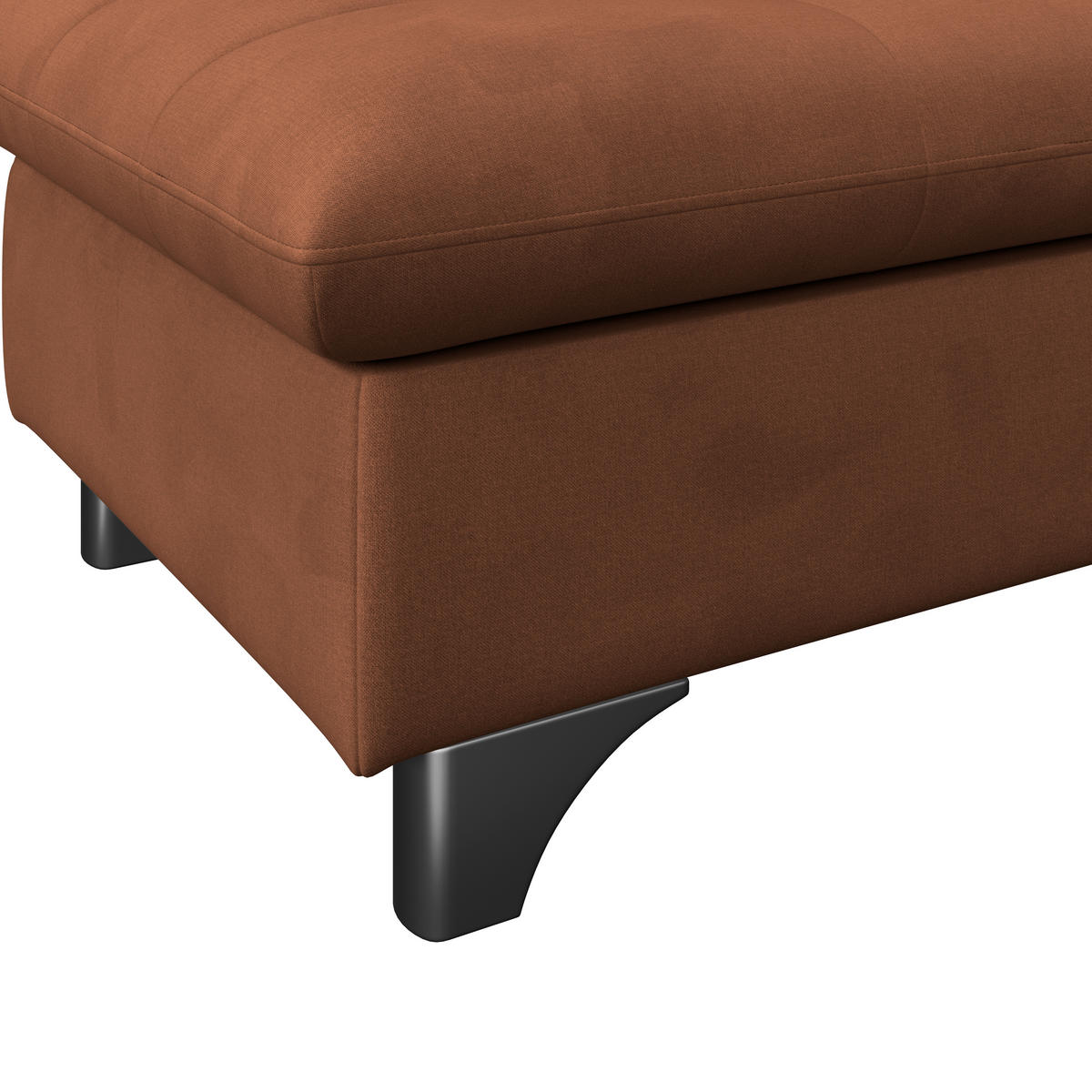 HOCKER Chenille Cognac  - Chromfarben/Cognac, KONVENTIONELL, Textil/Metall (108/46/108cm) - Livetastic