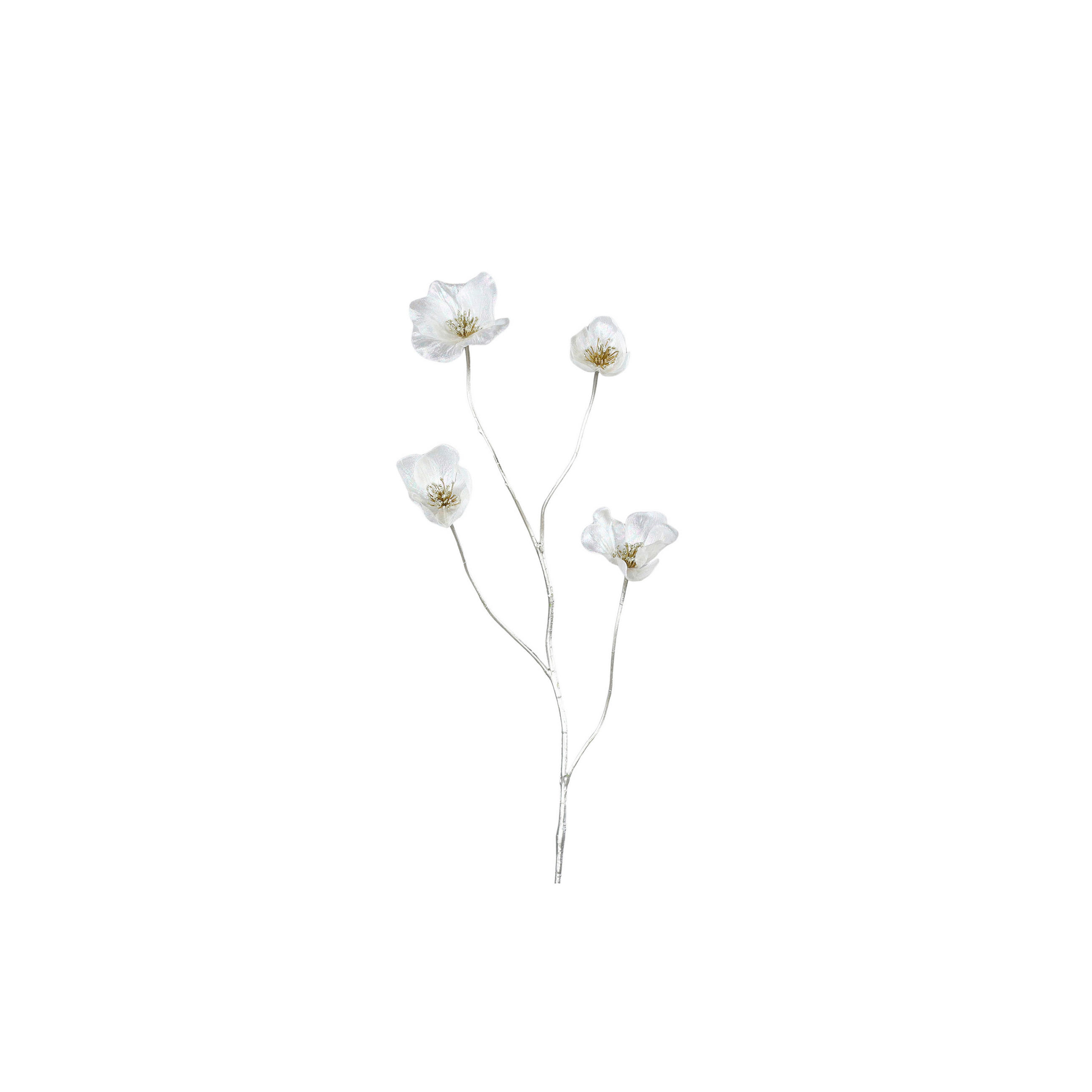 KUNSTBLUME - Silberfarben/Creme, LIFESTYLE, Kunststoff/Textil (86cm)
