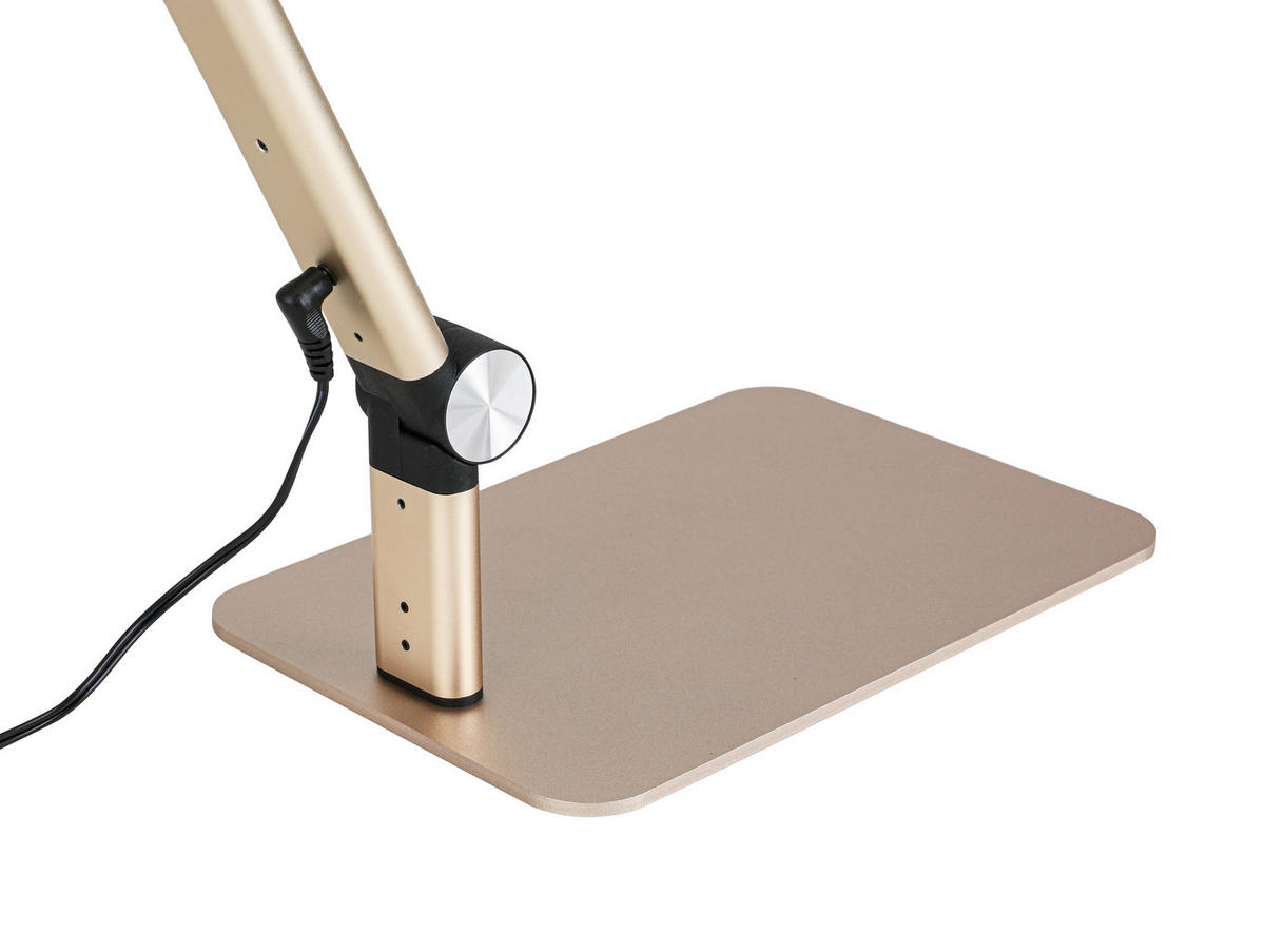 LED-SKRIVBORDSLAMPA 98/20/22,5 cm   - vit/champagne, Design, metall/plast (98/20/22,5cm) - Novel