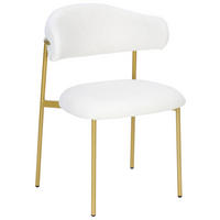 STUHL Bouclé Weiß Pappel Sperrholz  - Goldfarben/Weiß, MODERN, Holz/Textil (55/78/58cm) - Livetastic