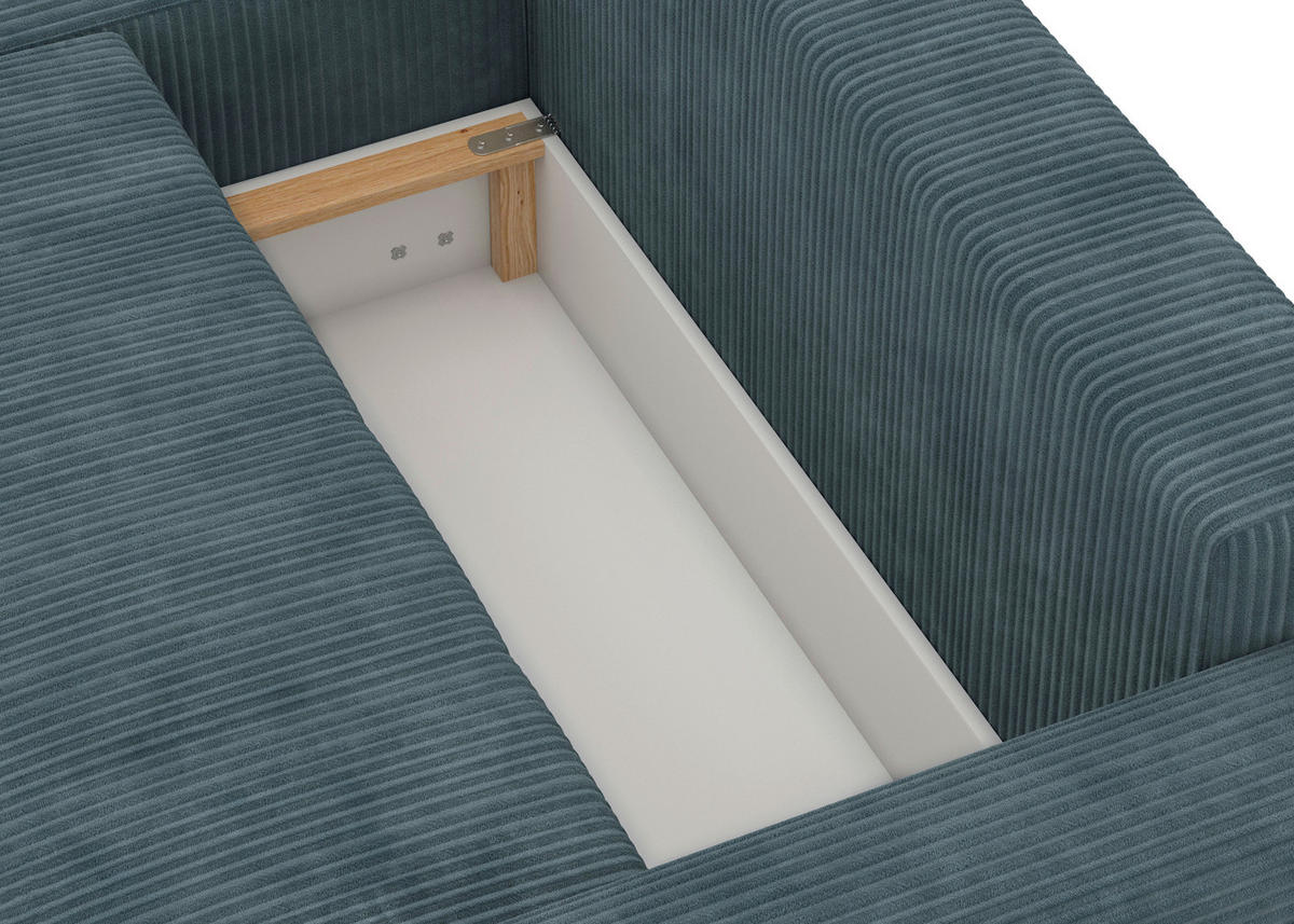 ECKSOFA - Petrol/Schwarz, KONVENTIONELL, Kunststoff/Textil (192/270cm) - Carryhome