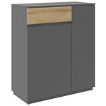 KOMMODE  in 90/105/42 cm  - Eichefarben/Graphitfarben, KONVENTIONELL, Holzwerkstoff (90/105/42cm) - Carryhome