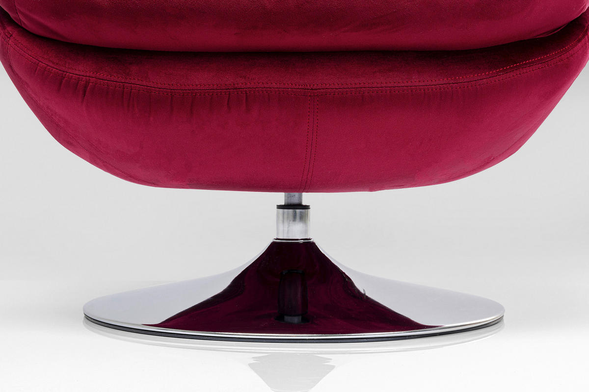 DESIGNSESSEL in Samt Chromfarben, Dunkelrot  - Chromfarben/Dunkelrot, Design, Textil/Metall (79/65/56cm) - Kare-Design