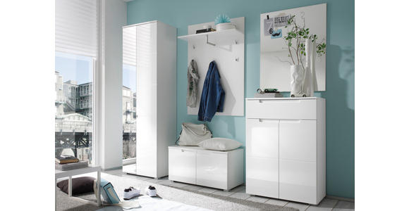 SCHUHSCHRANK Spice  in 70/101/40 cm  - Silberfarben/Weiß, Basics, Holzwerkstoff (70/101/40cm) - Xora