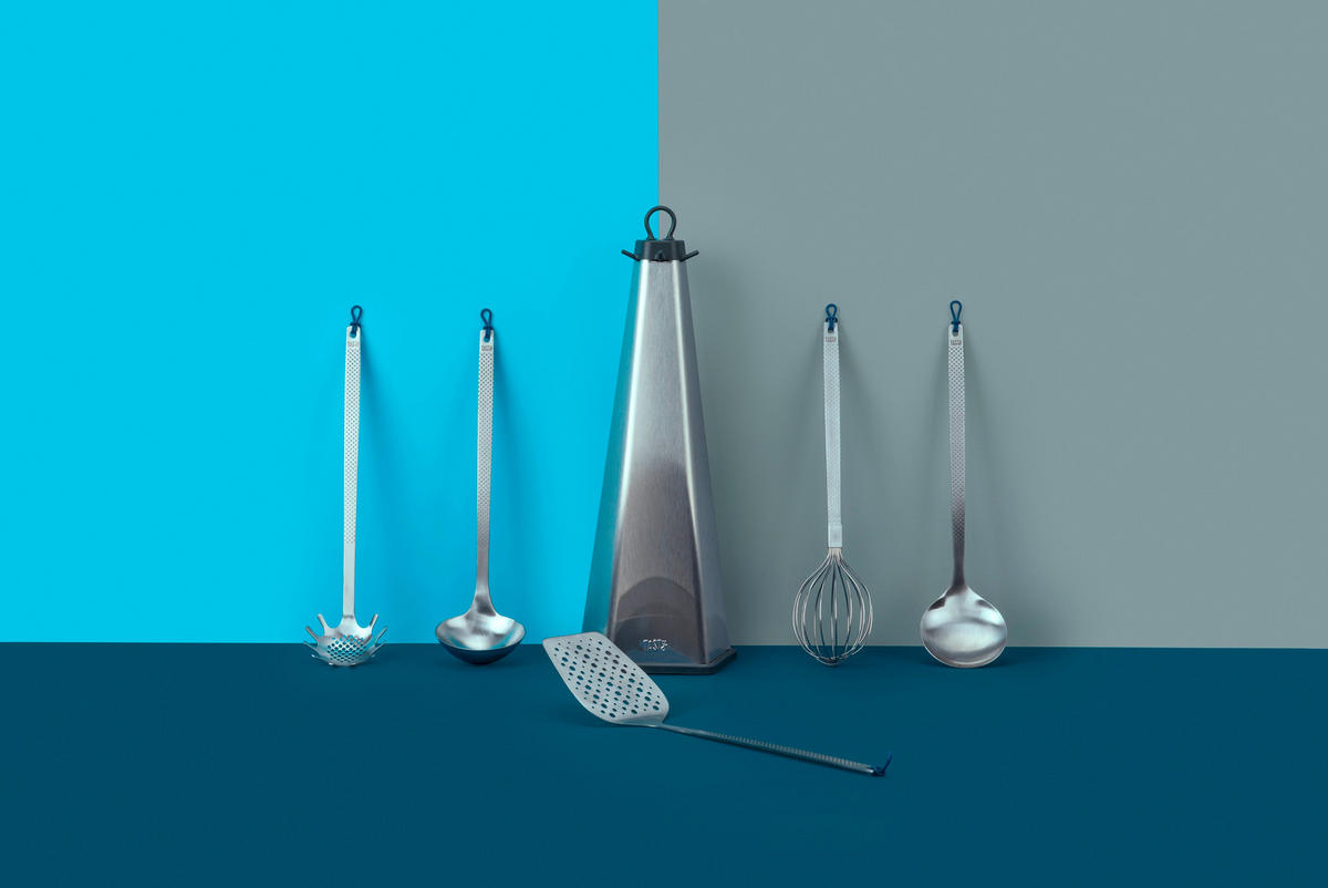 KÜCHENHELFERSET TASTY  - Blau/Silberfarben, Basics, Metall (40/18/14cm) - Fackelmann