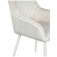 ARMLEHNSTUHL  inklusive Armlehnen Samt  Creme  - Creme, Design, Textil/Metall (56/82,5/61,5cm) - Novel