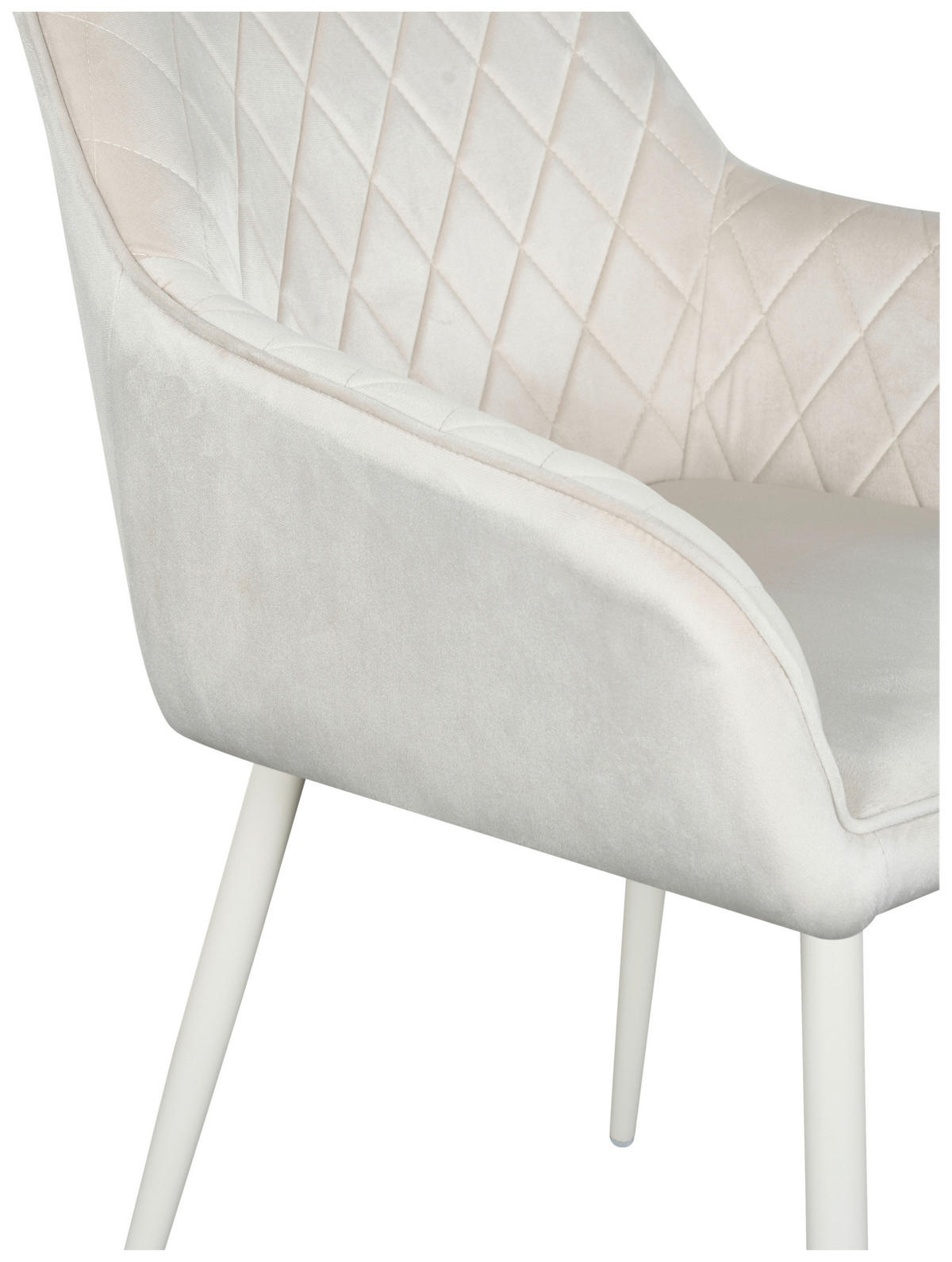 ARMLEHNSTUHL  inklusive Armlehnen Samt  Creme  - Creme, Design, Textil/Metall (56/82,5/61,5cm) - Novel