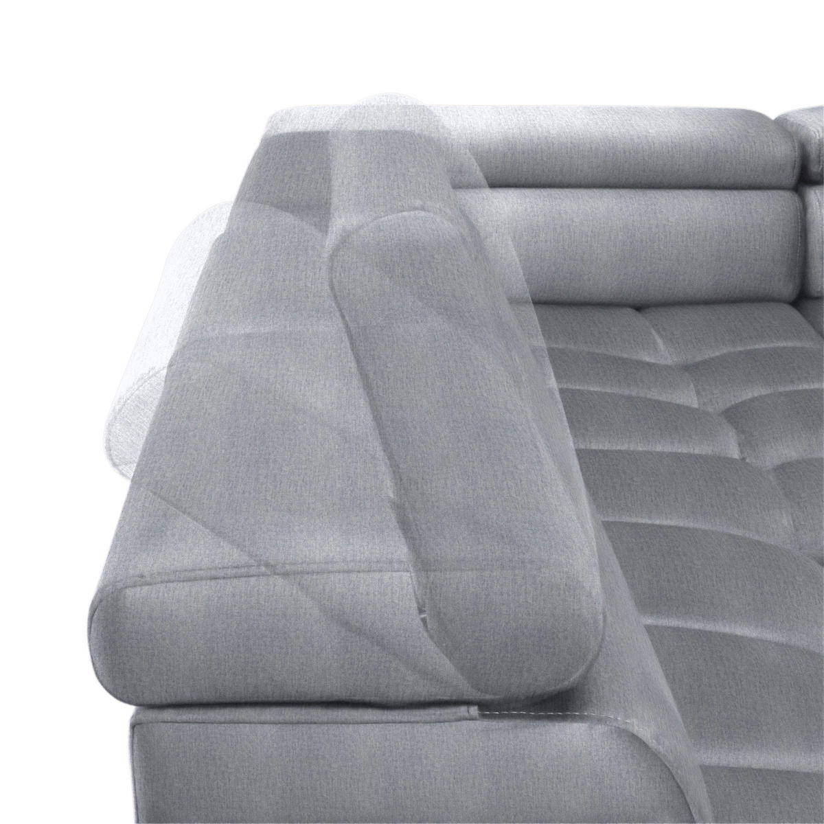 WOHNLANDSCHAFT in Samt, Webstoff Hellgrau  - Hellgrau/Schwarz, Design, Textil/Metall (216/385/177cm) - Welnova