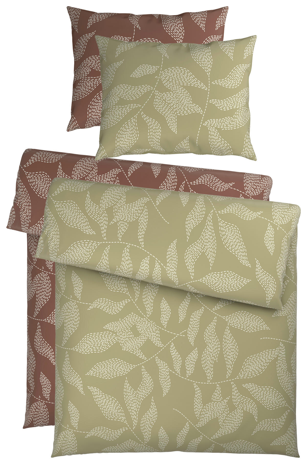 BETTWÄSCHE 2-teilig Mavie Satin 140/200 cm  - Grün, Basics, Textil (140/200cm) - Novel