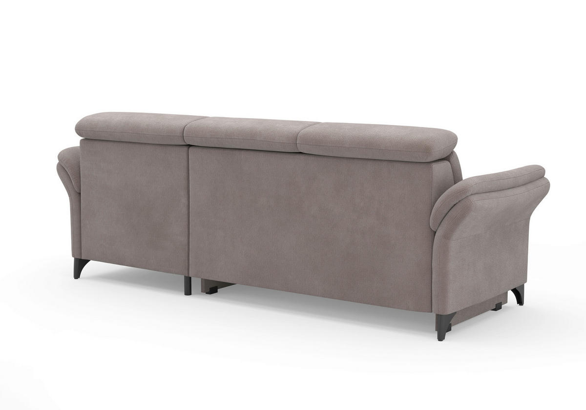 ECKSOFA GLENDALE E Taupe Flachgewebe  - Taupe/Schwarz, KONVENTIONELL, Textil/Metall (253/166cm) - Sit & More
