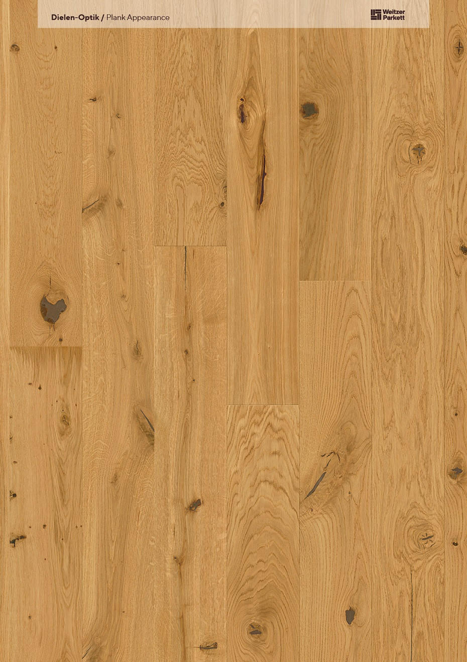 LANDHAUSDIELE, Eiche Wild Pflegefrei Diele  per  m² - Eichefarben, Design, Holz (224,5/19,3/1,3cm) - Weitzer Parkett