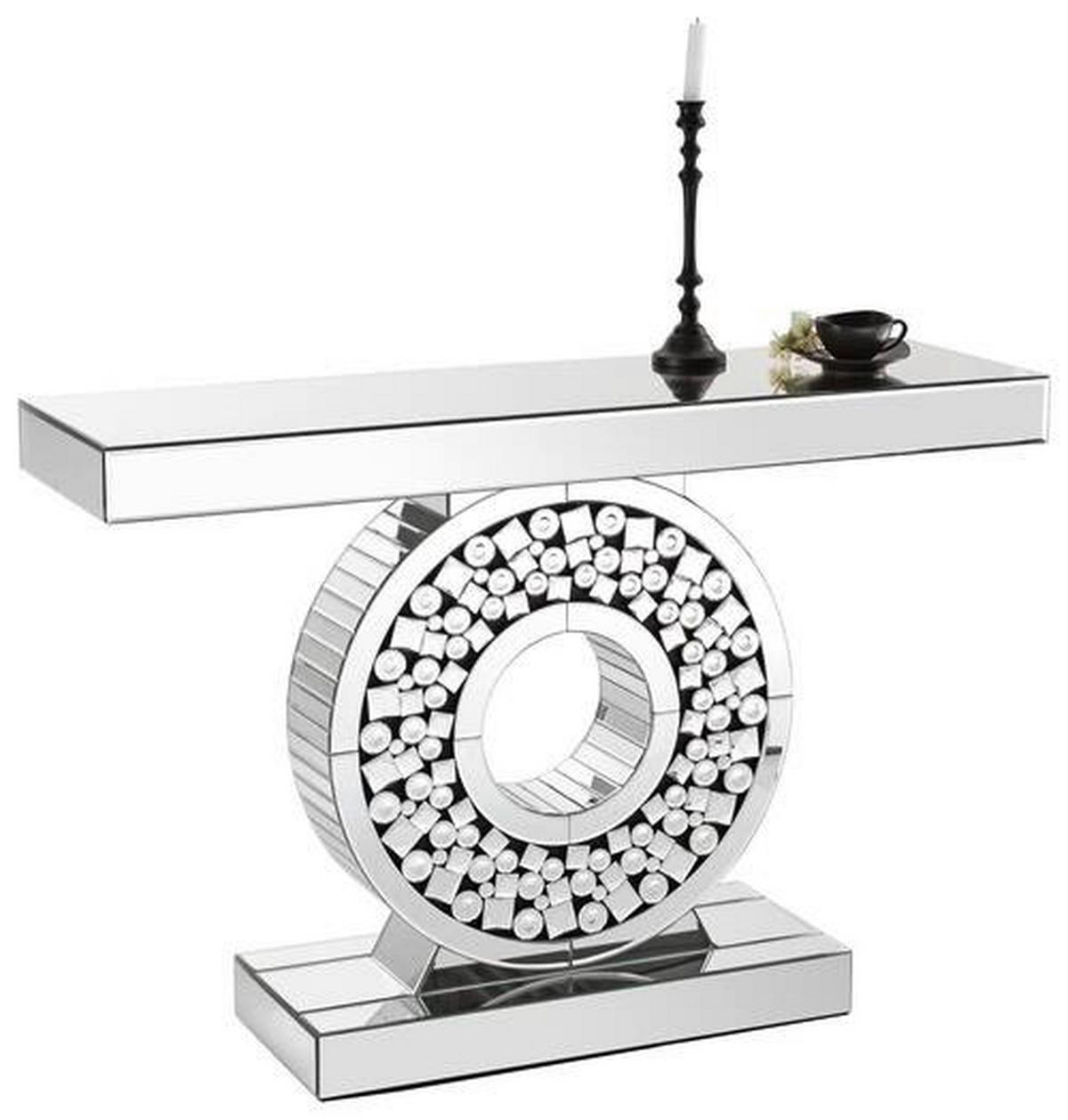 KONSOLBORD i glas, trämaterial 120/35,5/80 cm    - Design, trämaterial/glas (120/35,5/80cm) - Xora