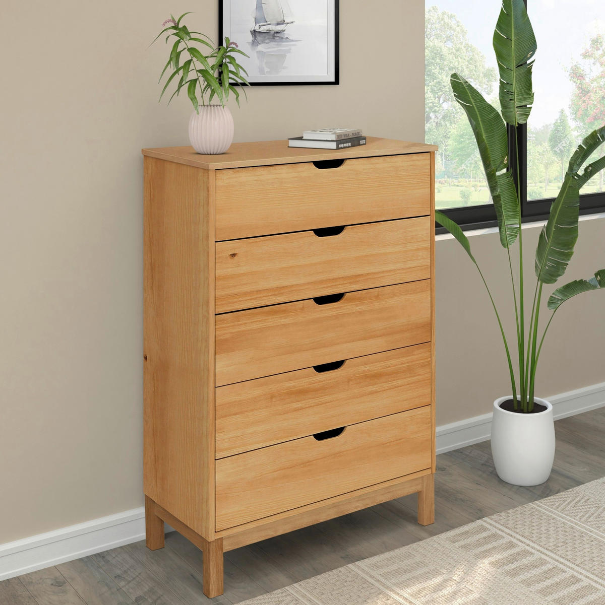 KOMMODE POZNAN, 76/113/39 cm, 5 Schublade(n)  - Naturfarben, Design, Holz (76/113/39cm) - Livetastic