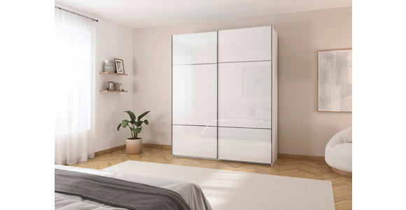 SCHWEBETÜRENSCHRANK 162/223/68 cm 2-türig Weiß - Weiß, KONVENTIONELL, Glas/Holzwerkstoff (162/223/68cm) - Novel