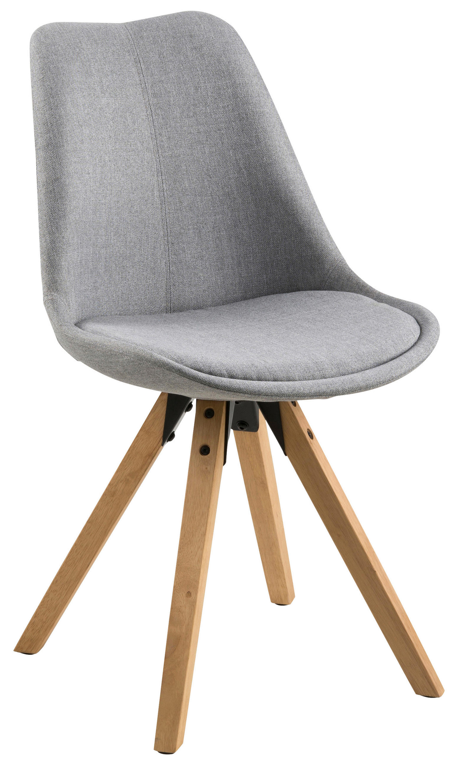STUHL Webstoff Grau  - Eichefarben/Grau, Design, Holz/Textil (48/85/55cm) - Carryhome