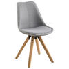 STUHL Webstoff Grau  - Eichefarben/Grau, Design, Holz/Textil (48/85/55cm) - Carryhome
