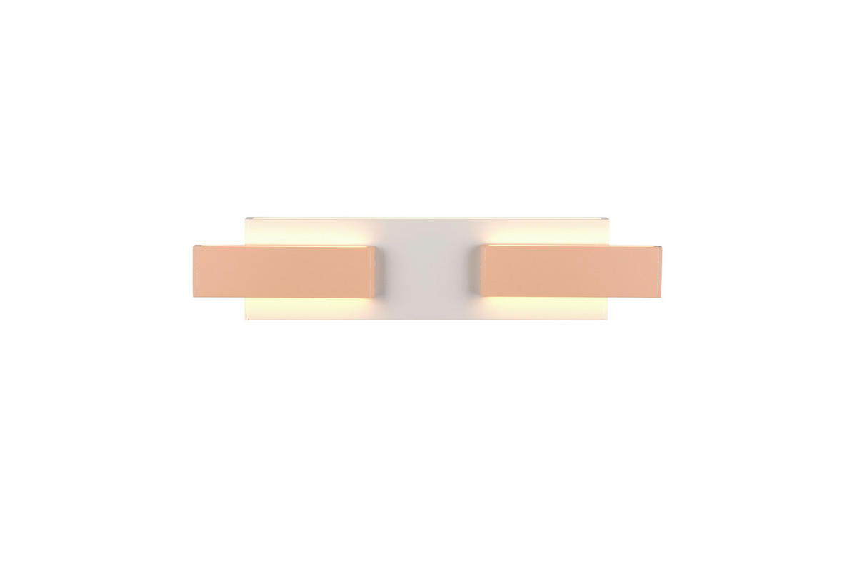 LED-WANDLEUCHTE Rivera 36/8/7 cm   - Aprikose/Grau, Design, Metall (36/8/7cm) - Musterring