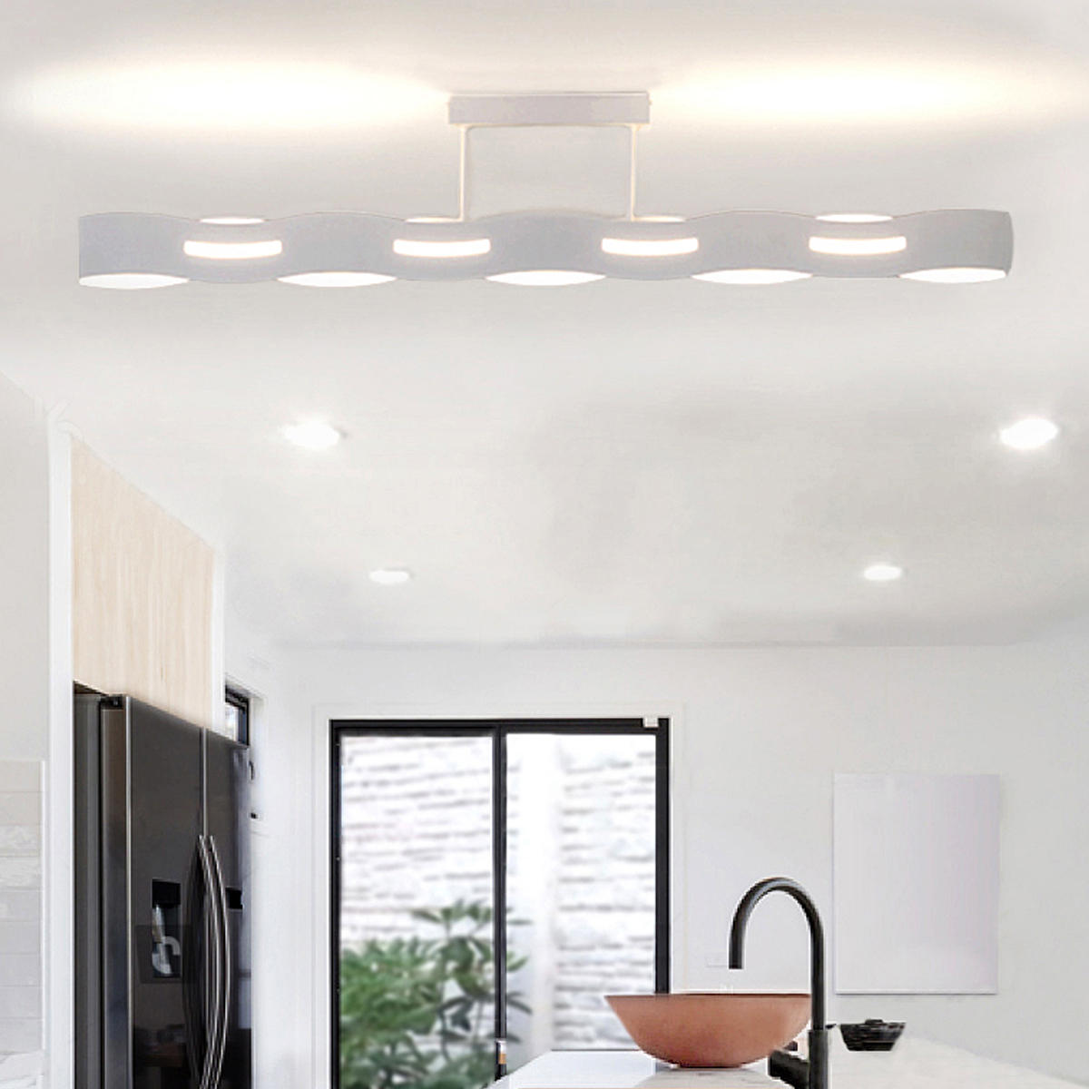 LED-DECKENLEUCHTE Wave   - Nickelfarben, Basics, Metall (20/100/7cm)