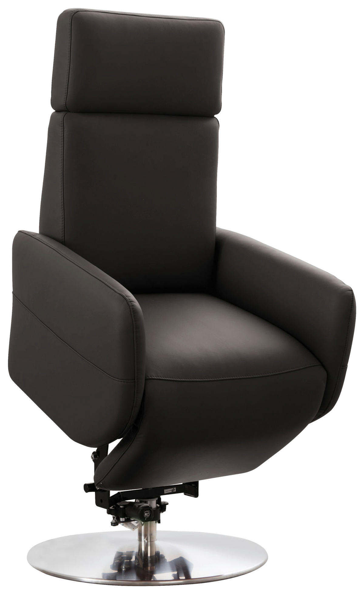 DREHSTUHL Mokka  - Chromfarben/Mokka, KONVENTIONELL, Leder/Metall (71/110/82cm) - Sit & More