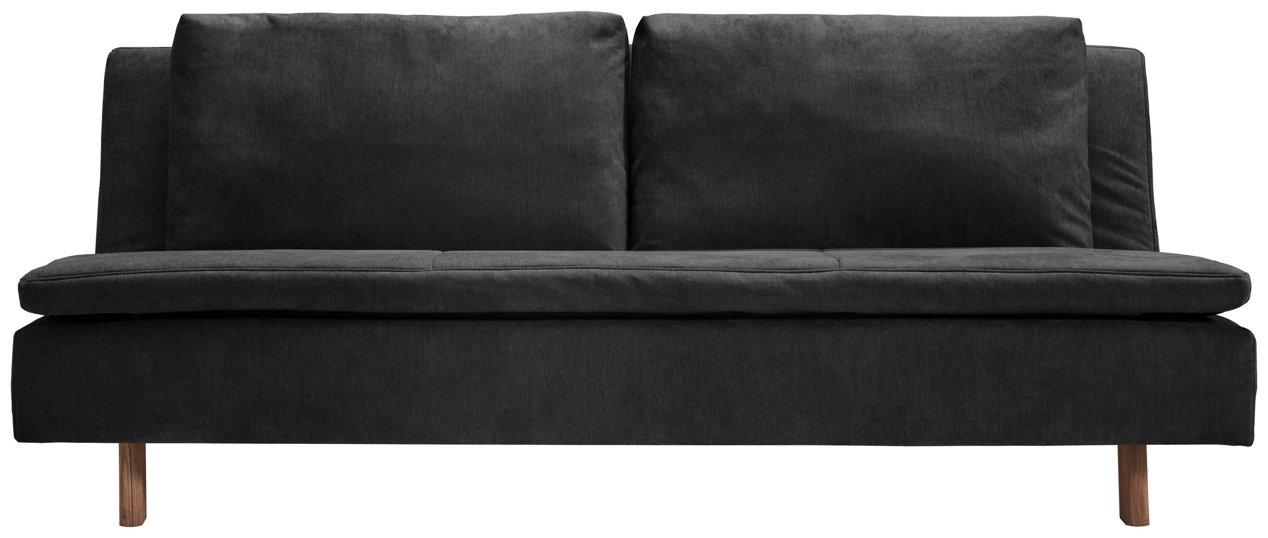 SCHLAFSOFA Flachgewebe Schwarz  - Eichefarben/Schwarz, KONVENTIONELL, Holz/Textil (205/85/98cm) - Carryhome