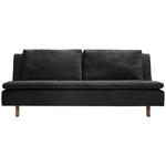 SCHLAFSOFA Flachgewebe Schwarz  - Eichefarben/Schwarz, KONVENTIONELL, Holz/Textil (205/85/98cm) - Carryhome