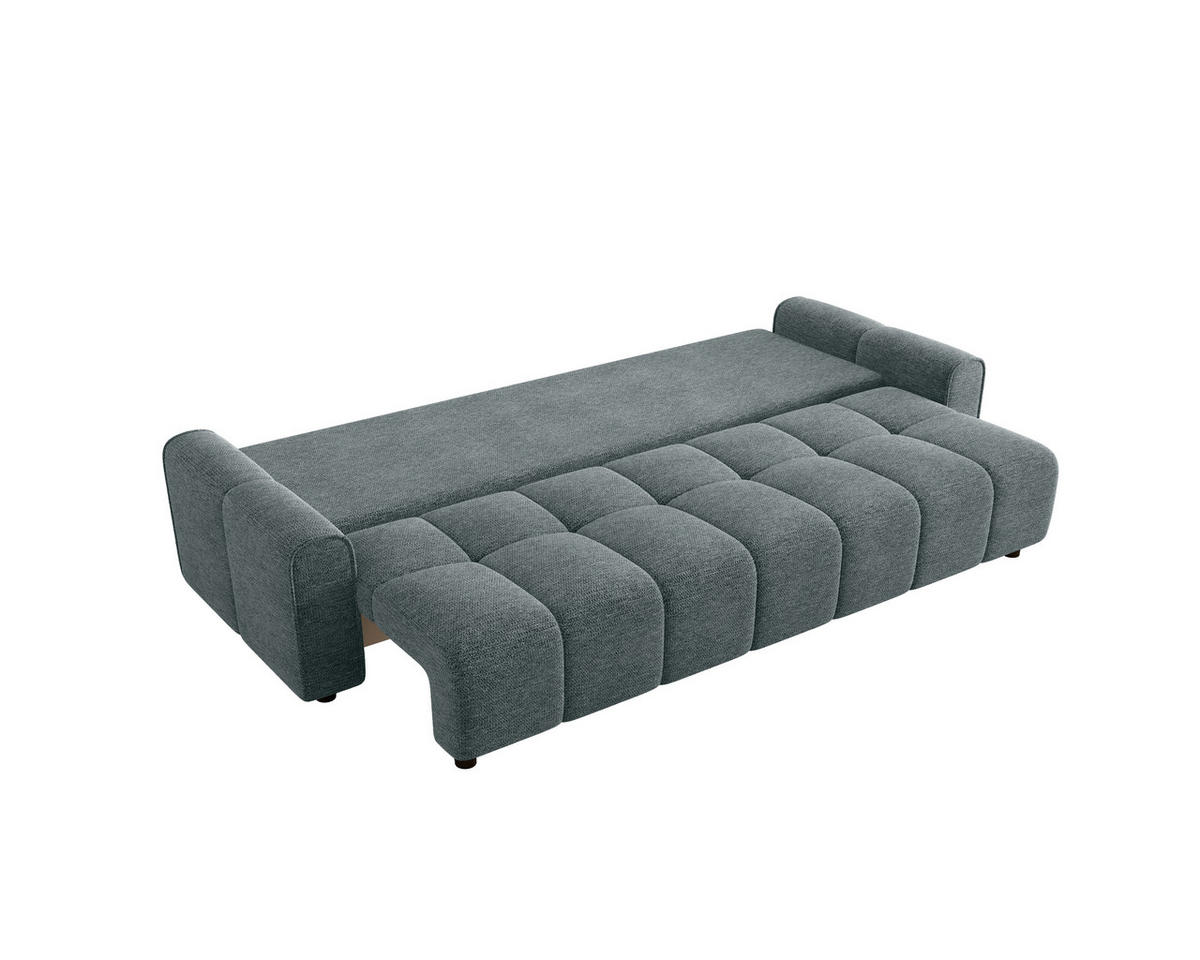 SCHLAFSOFA OLIVIER in Struktur Grau  - Schwarz/Grau, MODERN, Kunststoff/Textil (236/90/100cm) - MID.YOU