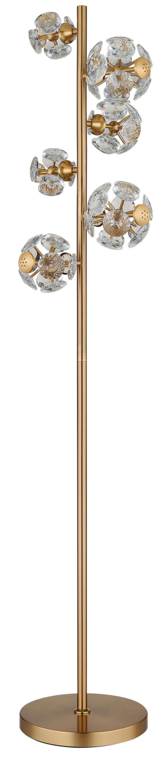 LED SVJETILJKA PODNA VIRINA  - prozirno/zlatne boje, Konvencionalno, staklo/metal (28/36/155cm) - Globo