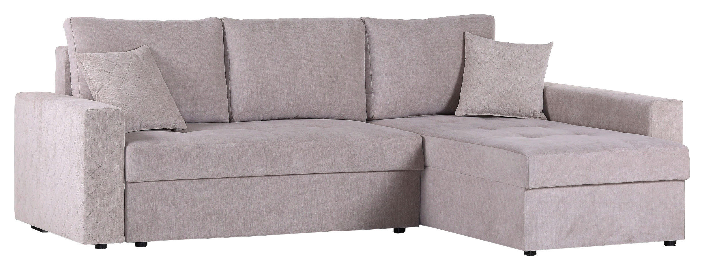 ECKSOFA Hellgrau Flachgewebe  - Rot/Hellgrau, KONVENTIONELL, Kunststoff/Textil (176/243cm) - MID.YOU