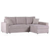 ECKSOFA Hellgrau Flachgewebe  - Rot/Hellgrau, KONVENTIONELL, Kunststoff/Textil (176/243cm) - MID.YOU