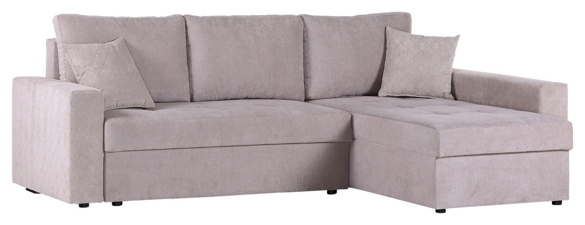 ECKSOFA Hellgrau Flachgewebe  - Rot/Hellgrau, KONVENTIONELL, Kunststoff/Textil (176/243cm) - MID.YOU