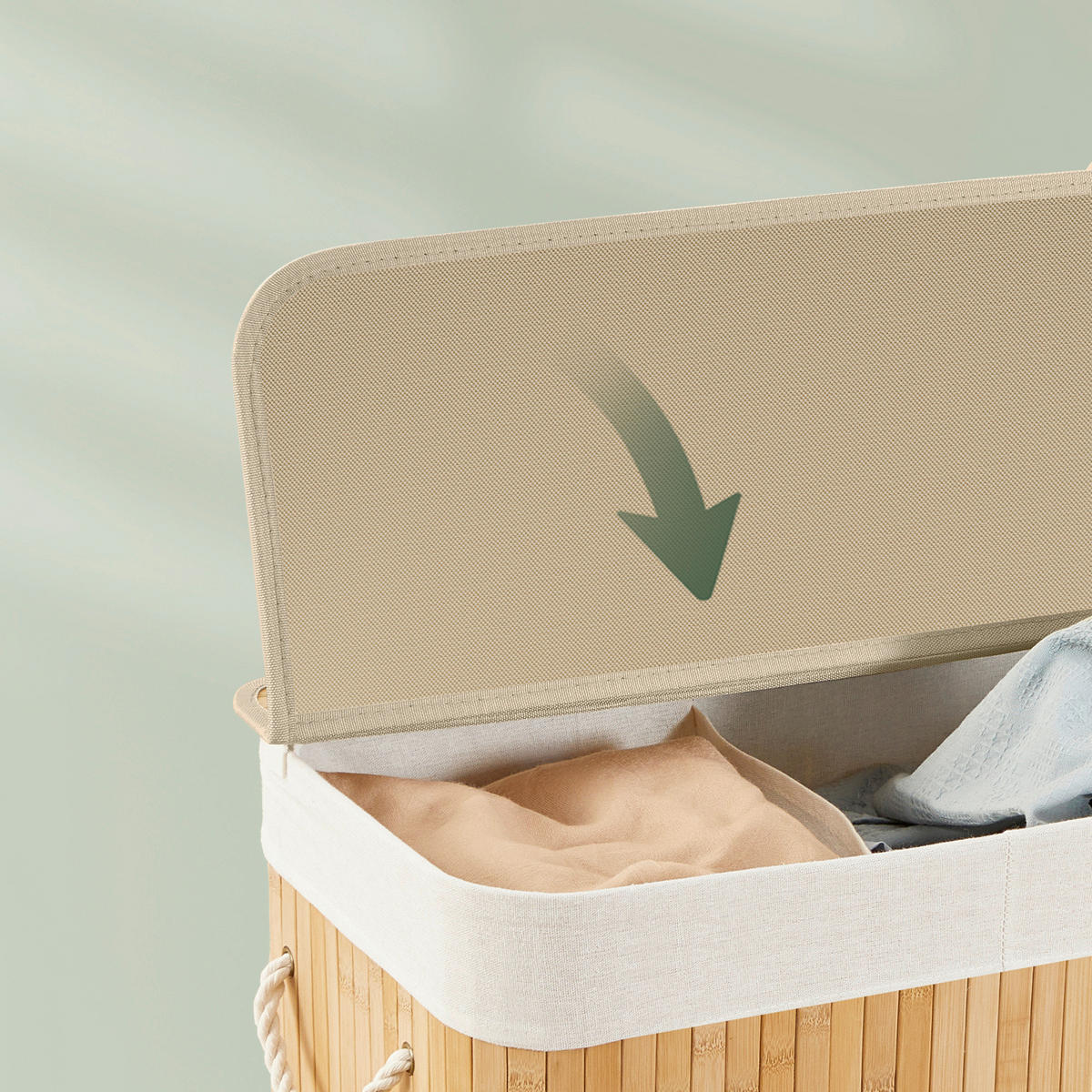 WÄSCHEKORB - Naturfarben, Trend, Naturmaterialien/Holzwerkstoff (52/61/32cm) - Boxxx