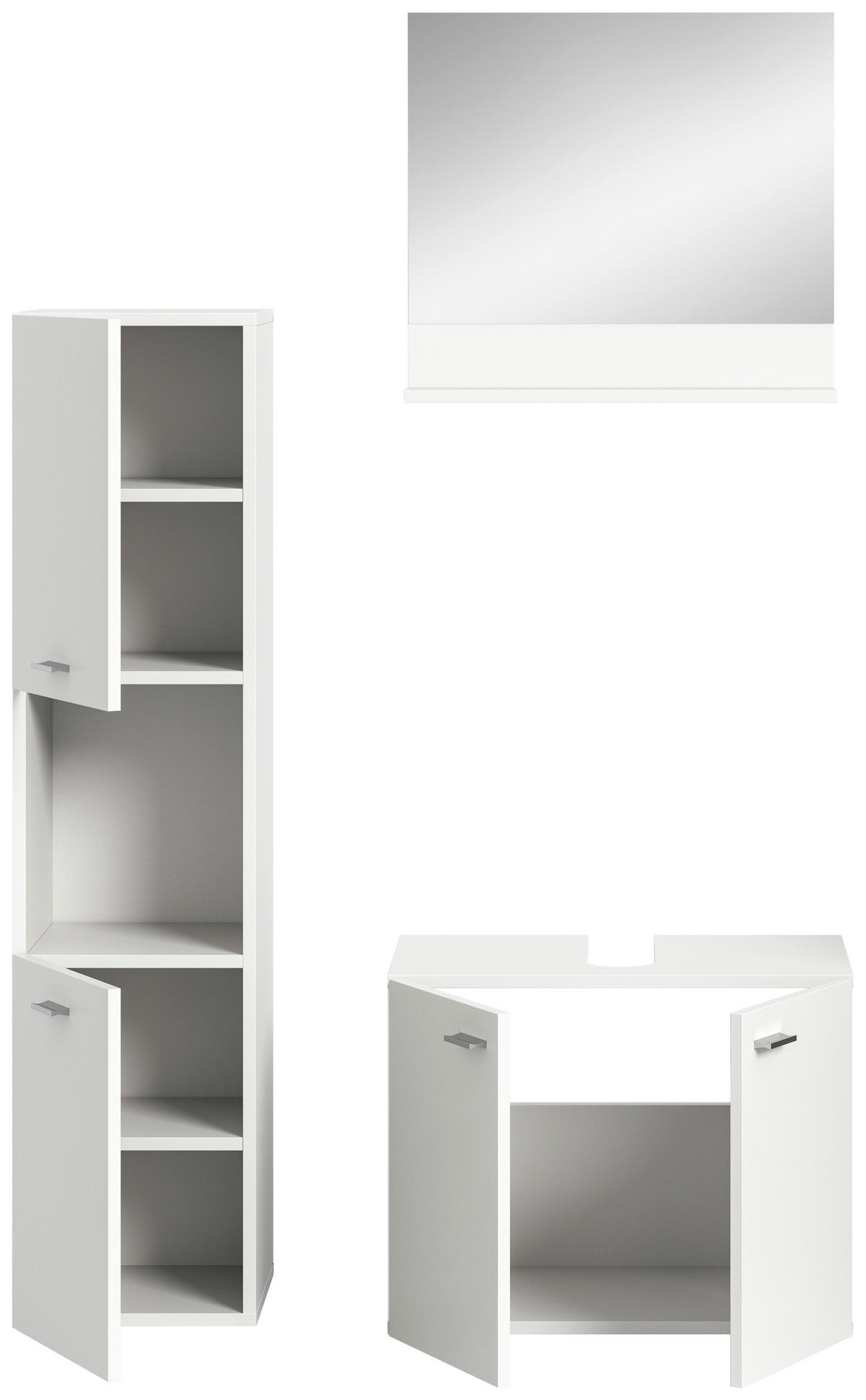 KOUPELNA bílá  - bílá/barvy stříbra, Moderní, kompozitní dřevo/plast (87cm) - MID.YOU