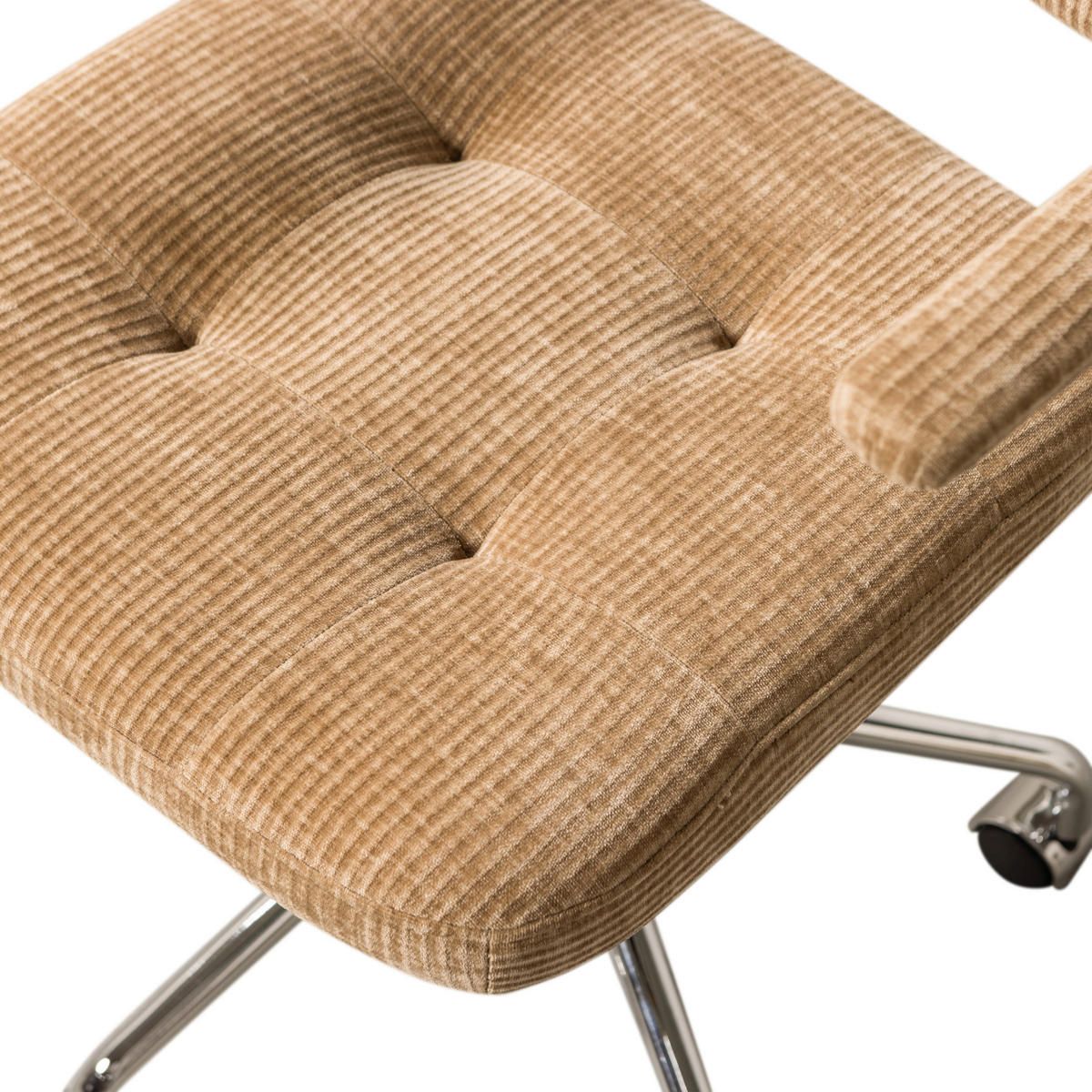 DREHSTUHL gerippt Sandfarben  - Sandfarben/Chromfarben, MODERN, Kunststoff/Textil (54/87/60cm) - Livetastic