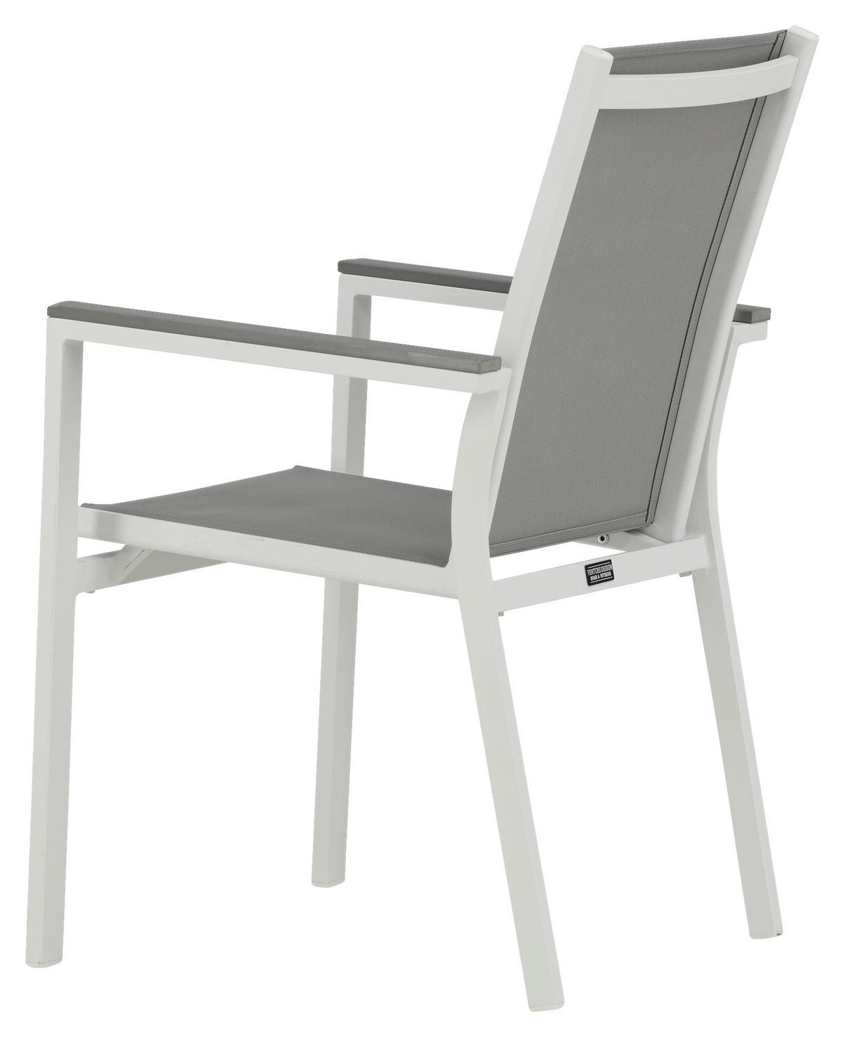 GARTENSTUHL-SET Aluminium Grau, Weiß  - Weiß/Grau, KONVENTIONELL, Textil/Metall (57/90/60cm) - Gardenson