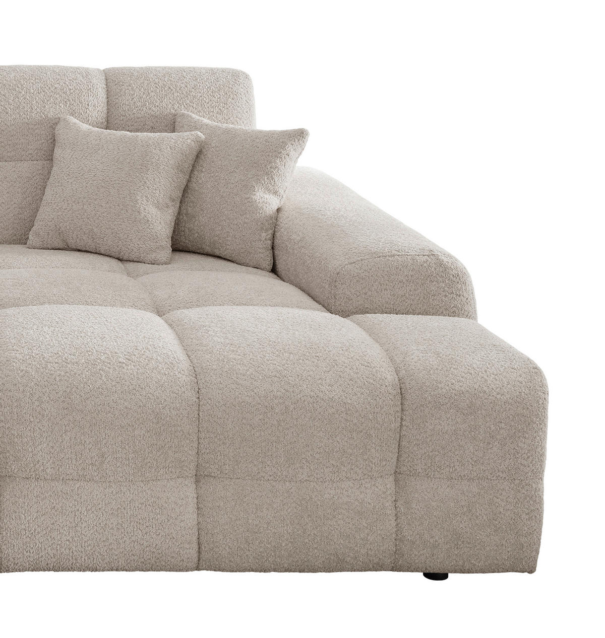 BIGSOFA in Bouclé Beige  - Beige/Schwarz, MODERN, Kunststoff/Textil (304/87/155cm) - Livetastic