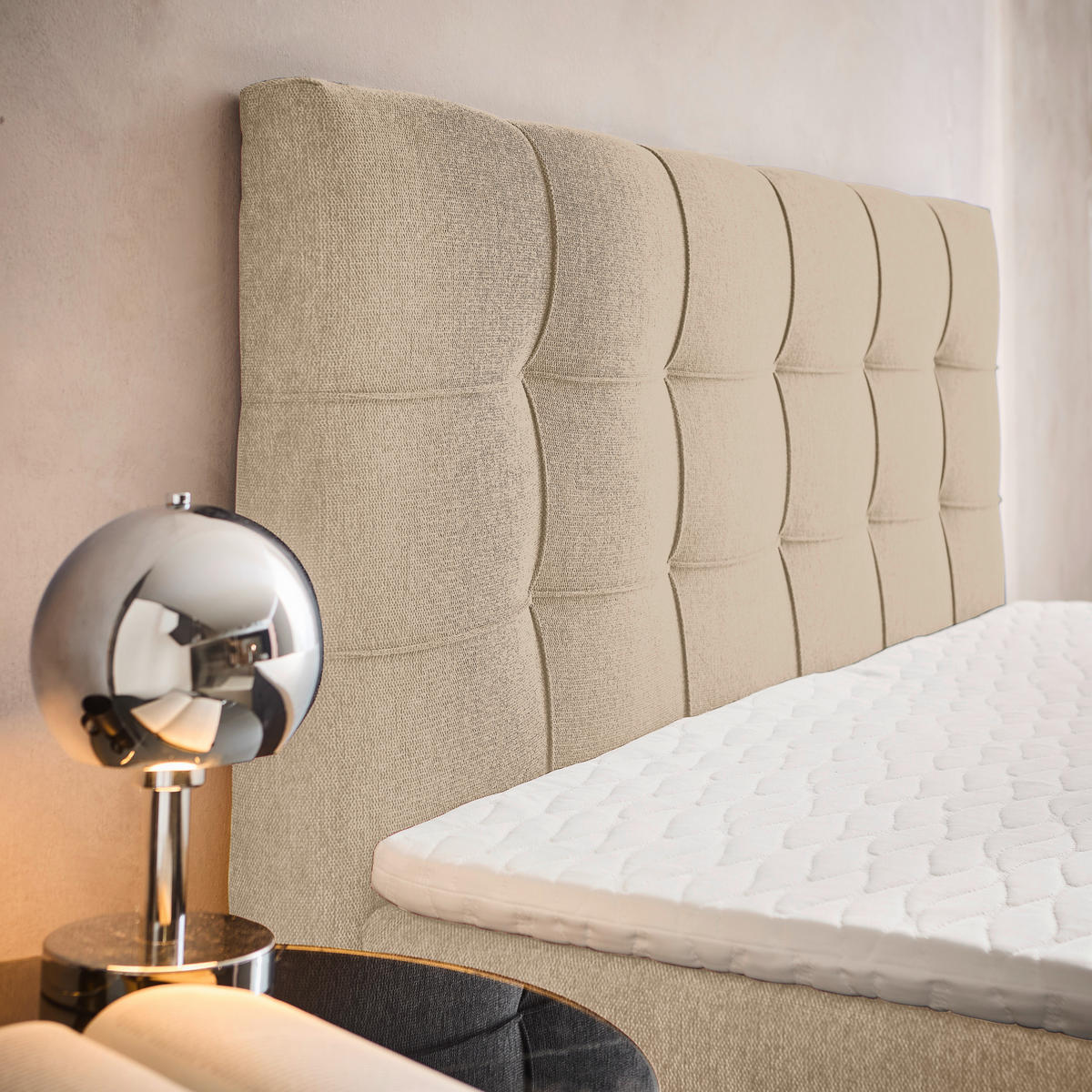 BOXBETT 140/200 cm  in Creme  - Creme/Schwarz, KONVENTIONELL, Kunststoff/Textil (140/200cm) - Boxxx