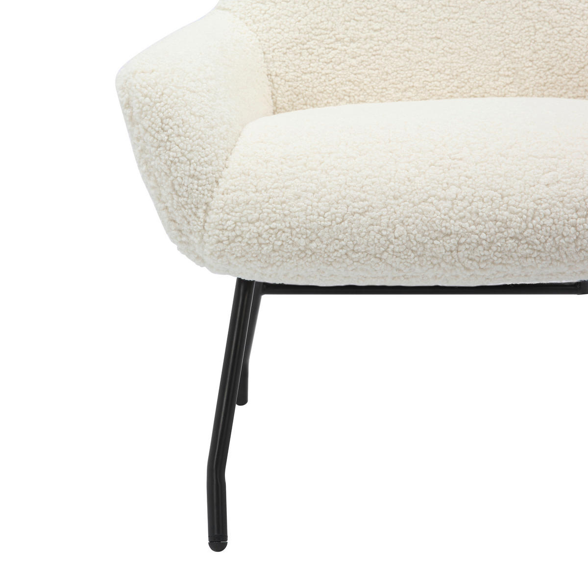 SESSELSET in Teddystoff Beige  - Beige/Schwarz, MODERN, Textil/Metall (79/103/82cm) - Livetastic