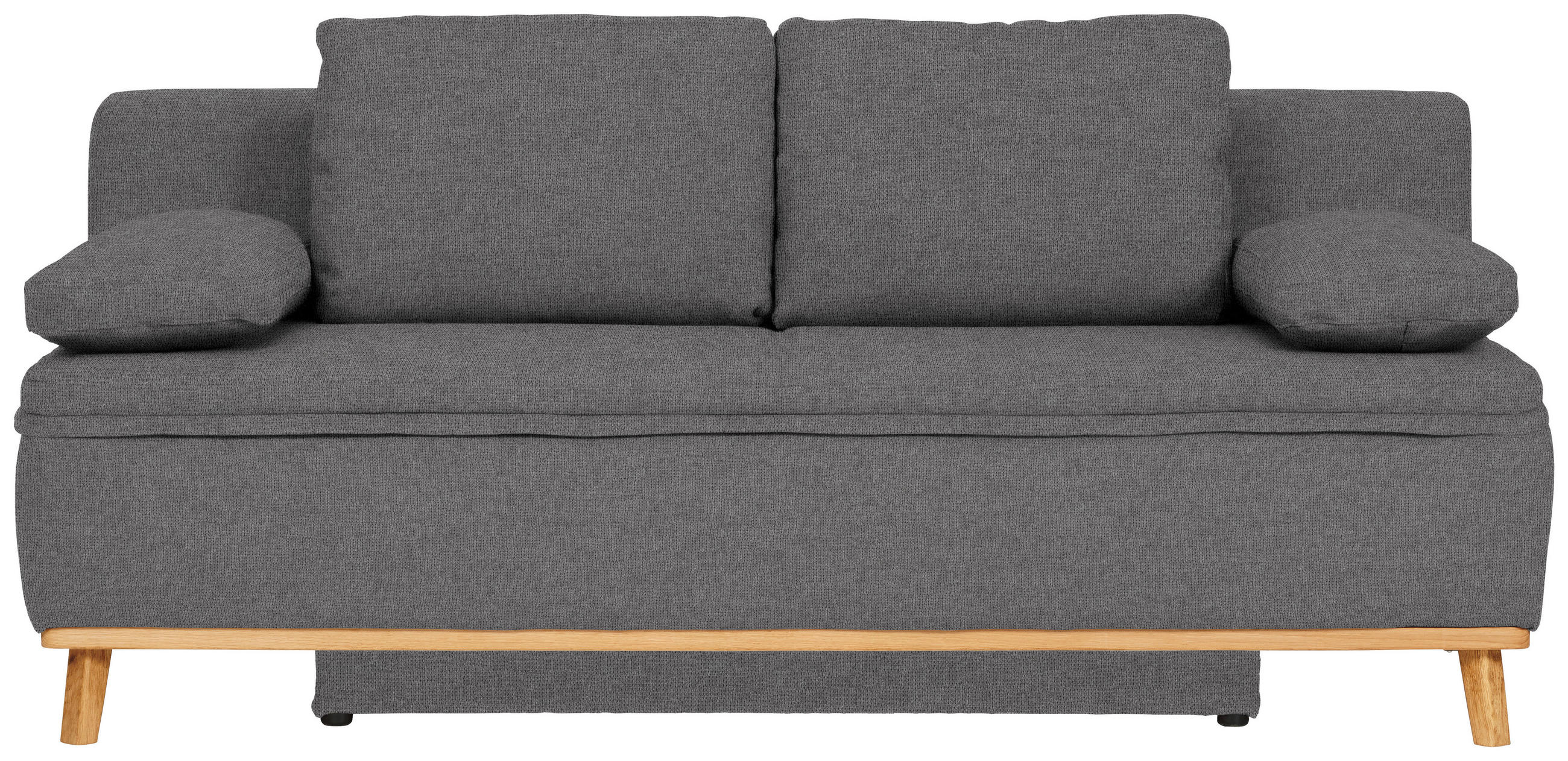 SCHLAFSOFA in Webstoff Dunkelgrau  - Dunkelgrau/Naturfarben, KONVENTIONELL, Holz/Textil (203/95/96cm) - Venda